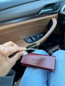 Gucci сонцезахисні окуляри синьо-сірі черепахові прямокутні MERI-SUN-GUC-004 фото