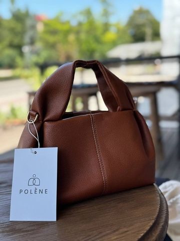 Pol&egrave;ne сумка коричнева (коньячна) зі зборками MERI-BAG-POL-001 фото