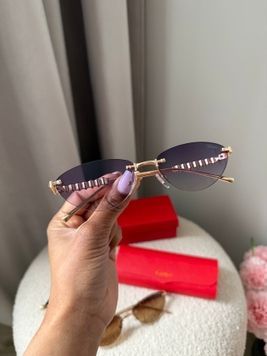 Cartier окуляри сонцезахисні безободкові кошача форма фіолетово-сірі MERI-SUN-CAR-007 фото