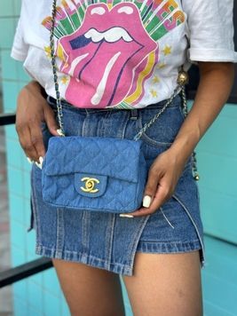 Chanel міні сумка синя джинсова MERI-BAG-CHA-002 фото