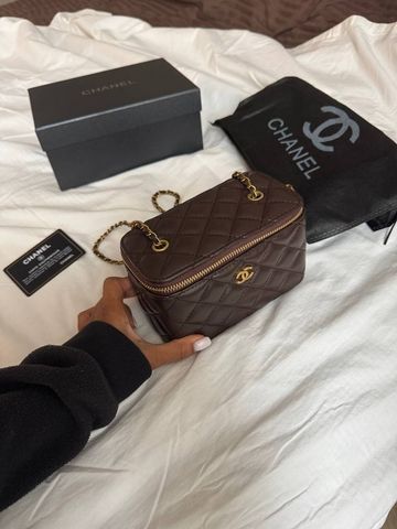 Chanel сумка-vanity стьобана коричнева MERI-BAG-CHA-006 фото