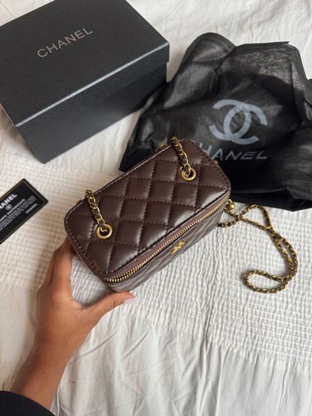 Chanel сумка-vanity стьобана коричнева MERI-BAG-CHA-006 фото