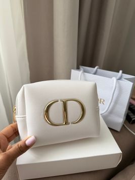 Dior косметичка біла з логотипом CD MERI-POU-DIO-003 фото