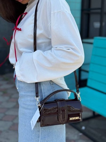 Jacquemus сумка бордова лакова Le Bambino MERI-BAG-JAC-003 фото